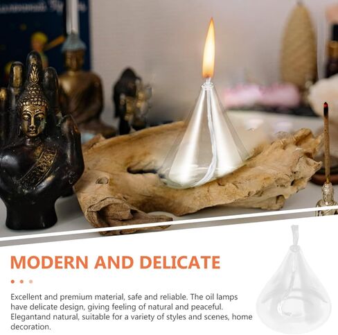 ARTIBETTER Decorative Oil Lamp 10.6 Inch Glass Kerosene Lantern for Indoor Home Decor and Desktop Adornment Nordic Style Kerosene Lamp for Weddings and Events in Saudi Arabia