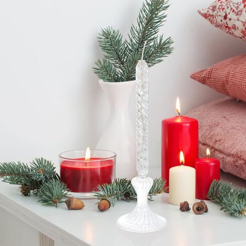 Spiral Pattern Glass Oil Lamp Refillable Taper Candle Holder for Indoor Use Romantic Home Decor Emergency Lighting in Saudi Arabia