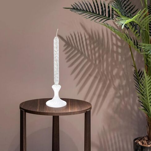 Spiral Pattern Glass Oil Lamp Refillable Taper Candle Holder for Indoor Use Romantic Home Decor Emergency Lighting in Saudi Arabia