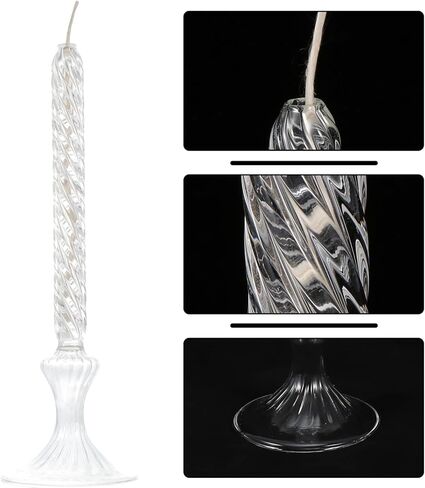 Spiral Pattern Glass Oil Lamp Refillable Taper Candle Holder for Indoor Use Romantic Home Decor Emergency Lighting in Saudi Arabia