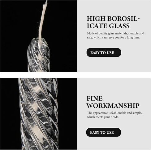 Spiral Pattern Glass Oil Lamp Refillable Taper Candle Holder for Indoor Use Romantic Home Decor Emergency Lighting in Saudi Arabia