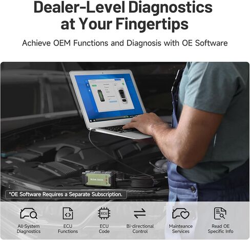 TOPDON RLink J2534 OEM Reprogramming and Diagnostic Tool, Enhanced J2534 VCI, J2534 Pass-Thru for J2534/D-PDU/CAN-FD/DoIP, Supports 17+ Vehicle Brands, No OE Software Provided in Saudi Arabia