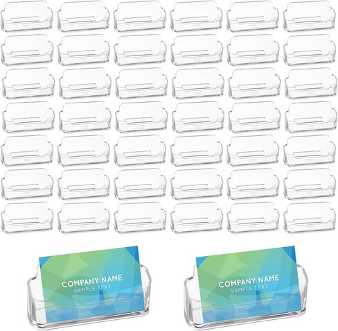 64 Pack Business Card Holder for Desk,Desktop Style Business Card Holders,Acrylic Holder Stand Clear Postcard Display for Home Office Desk Table in Saudi Arabia