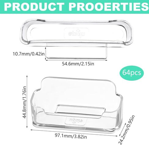 64 Pack Business Card Holder for Desk,Desktop Style Business Card Holders,Acrylic Holder Stand Clear Postcard Display for Home Office Desk Table in Saudi Arabia