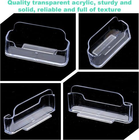 64 Pack Business Card Holder for Desk,Desktop Style Business Card Holders,Acrylic Holder Stand Clear Postcard Display for Home Office Desk Table in Saudi Arabia