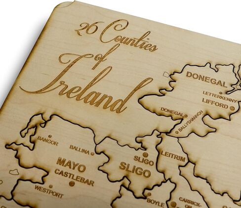 26 Counties of Ireland Puzzle Map - Art Kit - Raw Wood 18x12 Inches - with Stand in Saudi Arabia