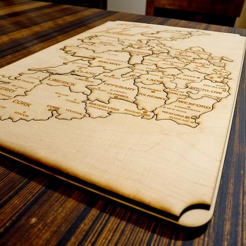 26 Counties of Ireland Puzzle Map - Art Kit - Raw Wood 18x12 Inches - with Stand in Saudi Arabia