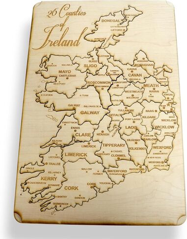26 Counties of Ireland Puzzle Map - Art Kit - Raw Wood 18x12 Inches - with Stand in Saudi Arabia