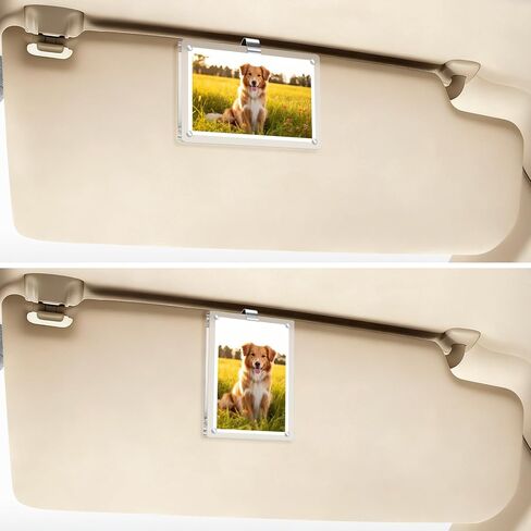 Car Picture Holder Acrylic Magnetic Photo Frame, Car Visor Photo Clip for Horizontal and Vertical Display, Car Picture Frame for 3 Inch Photo, Personalized Photo Gifts for Women, Men, Couples, Family(2) in Kuwait