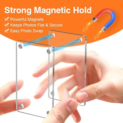 Car Picture Holder Acrylic Magnetic Photo Frame, Car Visor Photo Clip for Horizontal and Vertical Display, Car Picture Frame for 3 Inch Photo, Personalized Photo Gifts for Women, Men, Couples, Family(2) in Kuwait