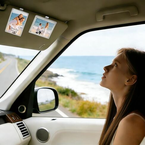 BEXOA Personalized Photo Car Visor Clip, Custom Magnetic Acrylic Car Visor with Picture and Text, Drive Safe I Love You Gift for Dad, Mom, Husband, Wife, Boyfriend, Girlfriend (Magnetic) in Saudi Arabia