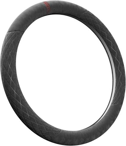 Alcantara Luxury Steering Wheel Cover 14.5" to 15" Fit - Anti-Slip Comfort Grip, Durable Soft Suede-Feel Luxury Material for Men Drivers | Fits Sports Cars, Luxury Cars, Sedans, SUVs and EV in Kuwait