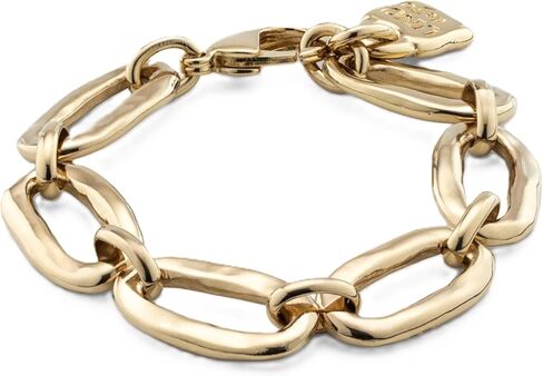 Pulsera de Mujer de eslabones ovales. Brazalete con baño de Oro y con El Candado de UNO de 50، معدن, معدن, ان ايه in Kuwait