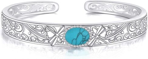 ONEFINITY Bracelets for Women 18k White Gold Plated Turquoise Bangle Cuff Bracelets Turquoise Jewelry Gift for Women in Saudi Arabia