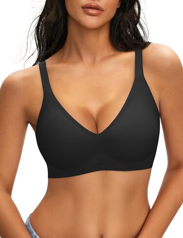 NIASOUL Women's Wireless Push Up Bra Seamless Deep V Bralette No Underwire Comfortable Supportive Bra in Saudi Arabia