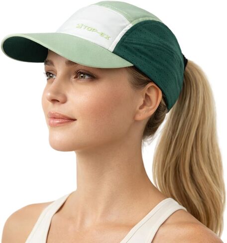 قبعة الجري TOP-EX Chicpony™ على شكل ذيل حصان - مسامية، باردة، حماية ناعمة من الأشعة فوق البنفسجية للنساء لمعظم النساء (S/M & M/L) in Kuwait