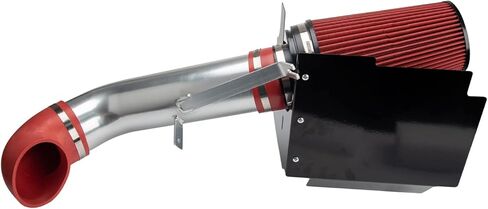 KAX 4 inch Cold Air Intake System Kit + Heat Shield Fit for Sierra 1500, Tahoe, Silverado/Sierra 2500/3500/2500 HD, Suburban 1500, Avalanche 1500, Escalade, Yukon, Yukon XL, Red in Saudi Arabia