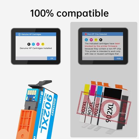 خرطوشة حبر 902XL لاستبدال طابعة HP لحزمة خرطوشة الحبر HP 902XL المتوافقة مع طابعة HP Officejet Pro 6978 6968 6970 6960 6971 6974 6975 6976 6979 6965 6977 (4 عبوات) in Kuwait
