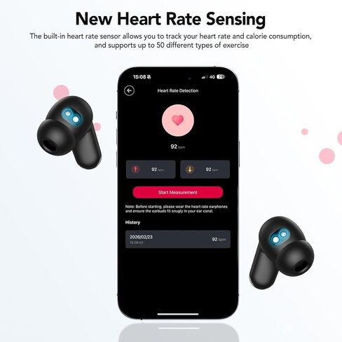 MINISO MS112 AI Translation Earbuds Real Time, 135 Language Translator Earbuds, Heart Rate Sensing Audifonos Traductores Inglés Español, 4-in-1 Translating Bluetooth Headphones for Travel Black in Saudi Arabia