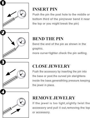 20G 18G 16G Threadless Flat Back Earrings Nose Studs 316L Surgical Steel Tragus Forward Helix Conch Cartilage Lobe Earrings Stud Medusa Labret Monroe Lip Ring Piercing Jewelry For Women Men in Saudi Arabia