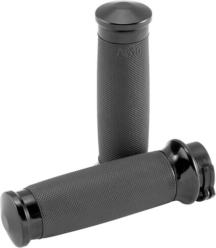 Avon Black Anodized Fly By Wire Custom Contour Grips for Harley Davidson 1981-2 - One Size in Kuwait