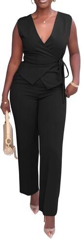 Salimdy بانت الدعاوى للنساء متأنق 2 قطعة الأعمال عارضة ملابس مثير سترة وسروال مجموعة للعمل المكتبي in Kuwait