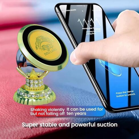 Magnetic Phone Holder for Car, Super Strong Magnet & All-Metal Anti-Shake Base, 360 Adjustable Car Phone Mount for Dashboard & Any Flat Surface, Universal Fit for iPhone and All Cell Phones in Saudi Arabia