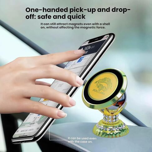 Magnetic Phone Holder for Car, Super Strong Magnet & All-Metal Anti-Shake Base, 360 Adjustable Car Phone Mount for Dashboard & Any Flat Surface, Universal Fit for iPhone and All Cell Phones in Saudi Arabia