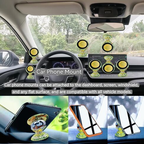 Magnetic Phone Holder for Car, Super Strong Magnet & All-Metal Anti-Shake Base, 360 Adjustable Car Phone Mount for Dashboard & Any Flat Surface, Universal Fit for iPhone and All Cell Phones in Saudi Arabia