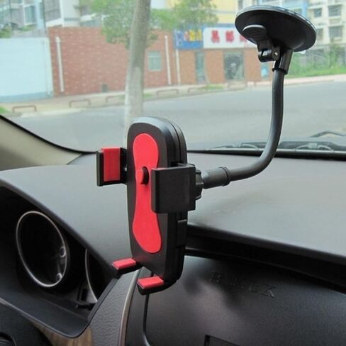 1pc Flexible Long Arm 360 Degree Rotation Car Mount Mobile Phone Holder for Your Mobile Phone Stand (Red) in Saudi Arabia