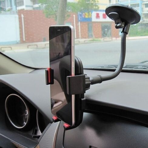 1pc Flexible Long Arm 360 Degree Rotation Car Mount Mobile Phone Holder for Your Mobile Phone Stand (Red) in Saudi Arabia