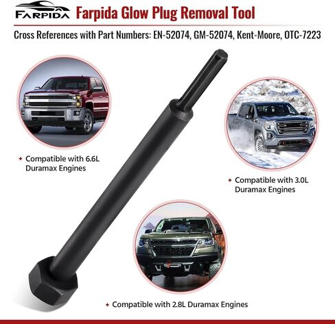 EN-52074 Glow Plug Removal Tool for Duramax 6.6L 3.0L 2.8L Engines, l5p Glow Plug Reamer Replacement for GM 52074 Glow Plug Bore Reamer in Saudi Arabia