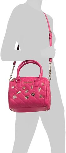 Juicy Couture Girl Only Quilted Satchel Handbag with Charm Detail, Convertible Crossbody, 10.25in W x 8in H in Saudi Arabia