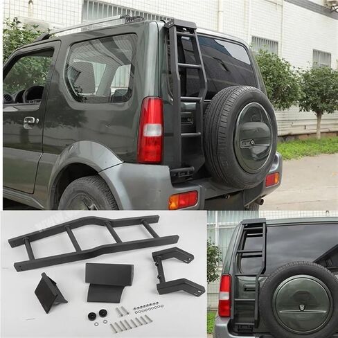Rear Tailgate Door Ladder Climbing Black Alloy Compatible For Suzuki Jimny 2007-2017Accessories in Saudi Arabia