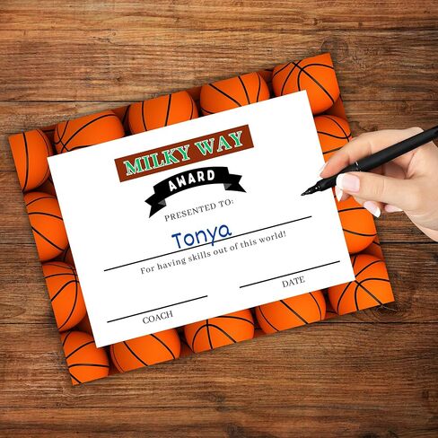 Basketball Team Candy Bar Themed Awards 30pk 8.5x11" Unique Achievement Superlatives MVP Junior Kat End of Season Team Spirit in Saudi Arabia