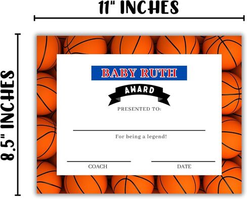 Basketball Team Candy Bar Themed Awards 30pk 8.5x11" Unique Achievement Superlatives MVP Junior Kat End of Season Team Spirit in Saudi Arabia