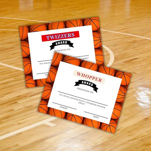 Basketball Team Candy Bar Themed Awards 30pk 8.5x11" Unique Achievement Superlatives MVP Junior Kat End of Season Team Spirit in Saudi Arabia