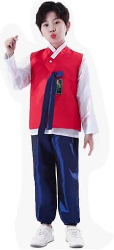 Boys Traditional Korean Dolbok Shirt Top Vest Pants Suit Set Outfit in Saudi Arabia