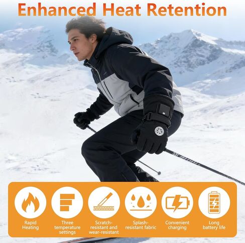 Heated Gloves for Men Women Electric Heated Gloves Touchscreen Gloves Heated Winter Hand Warmer for WorkCold Weather Motorcycle Skiing Snowboarding Hiking etc in Saudi Arabia