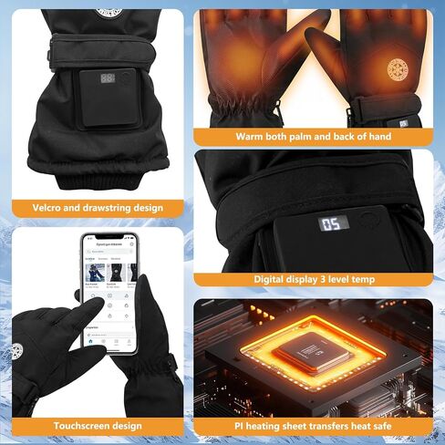 Heated Gloves for Men Women Electric Heated Gloves Touchscreen Gloves Heated Winter Hand Warmer for WorkCold Weather Motorcycle Skiing Snowboarding Hiking etc in Saudi Arabia