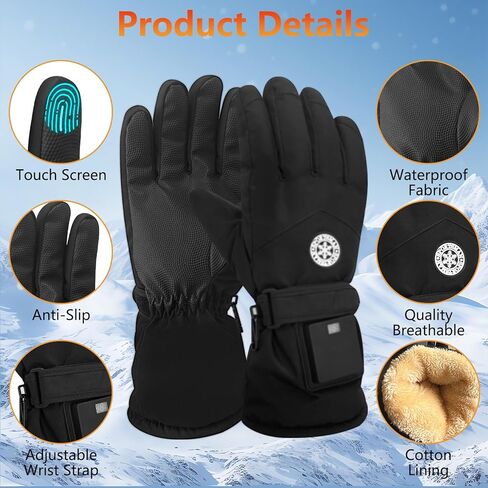 Heated Gloves for Men Women Electric Heated Gloves Touchscreen Gloves Heated Winter Hand Warmer for WorkCold Weather Motorcycle Skiing Snowboarding Hiking etc in Saudi Arabia