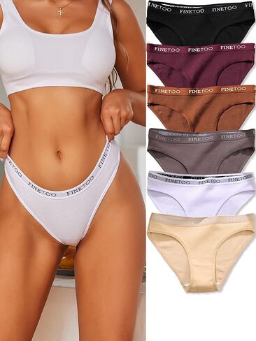 Womens Underwear Cotton Cheeky High Cut Bikini Stretch Hipster Panties Comfortable Briefs 6 Pack in Saudi Arabia