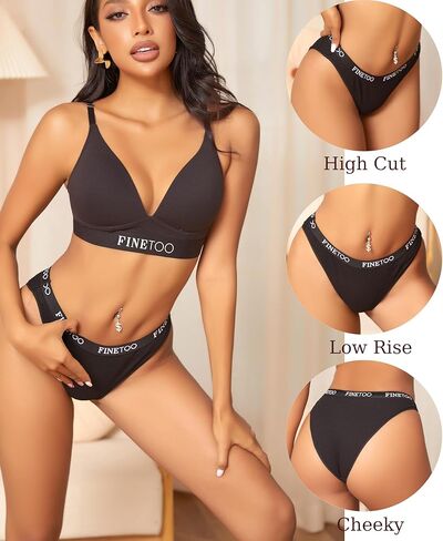 Womens Underwear Cotton Cheeky High Cut Bikini Stretch Hipster Panties Comfortable Briefs 6 Pack in Saudi Arabia