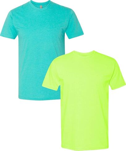 Next Level N6210 Premium Fitted CVC Crew Tee 2-Pack Medium Tahiti-Neon Yellow in Saudi Arabia