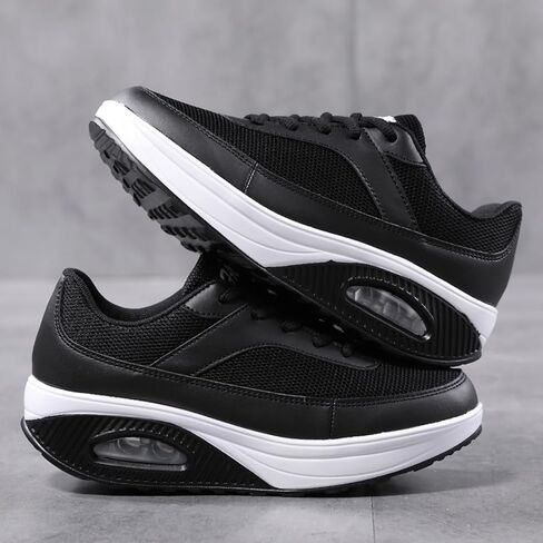 SECHRITE Womens Platform Sneakers Chunky Walking Shoes Air Cushion Thick Rocker Bottom Wedge Shoes in Saudi Arabia