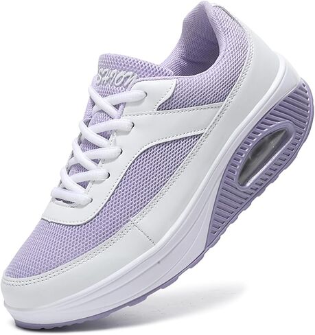SECHRITE Womens Platform Sneakers Chunky Walking Shoes Air Cushion Thick Rocker Bottom Wedge Shoes in Saudi Arabia