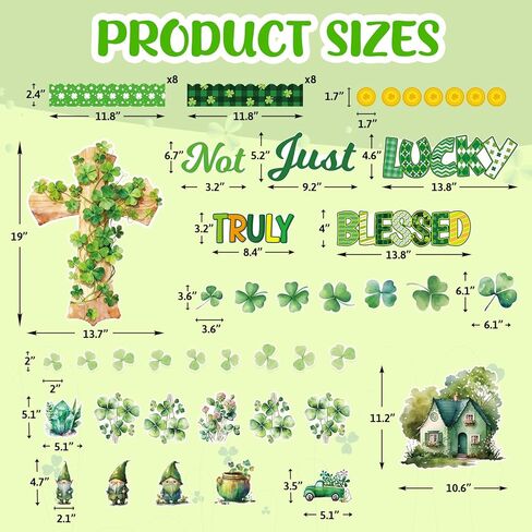 Fancy Land Religious St. Patrick's Day Bulletin Board Set for Classroom Decorations Irish Christian Blessed Cross Cutouts for Chalkboard Sunday School Church Wall Door Decor 65Pcs in Saudi Arabia