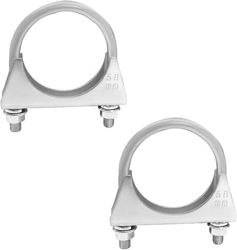 YoRise 3 بوصة U-Bolt مشبك عادم، مشبك عادم كاتم صوت من الحديد المجلفن شديد التحمل مع تصميم على شكل سرج، مشبك أنبوب عادم عالمي مقاوم للصدأ لمعظم المركبات (76 مم/3 بوصة) in Kuwait