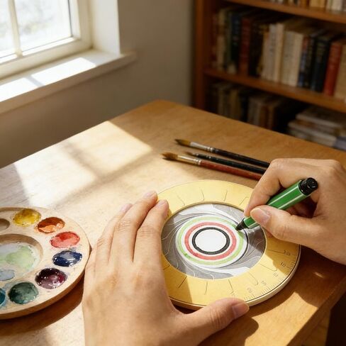 أداة رسم دائرة قابلة للتعديل - صانع دوائر معدنية احترافي ومسطرة صياغة هندسية بمقياس دقيق للفنانين والمصممين in Saudi Arabia