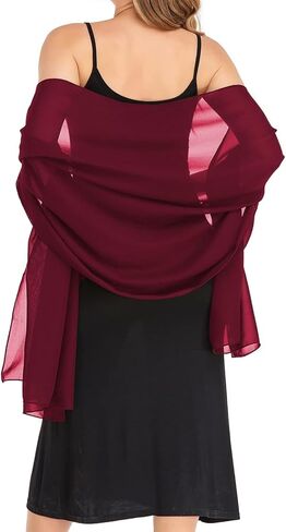Women's Chiffon Shawls Wraps Silky Soft Sheer Scarf for Evening Dresses Elegant Wedding Bridal Cover Up in Saudi Arabia